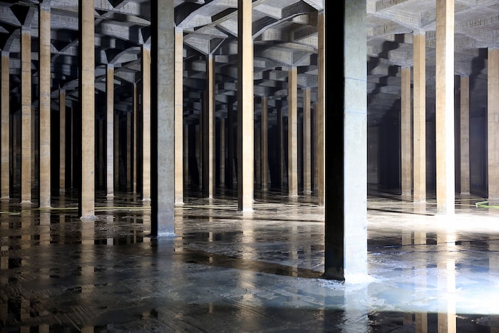 Noch besteht der Wasserspeicher in Neusiedl am Steinfeld aus vier riesigen Kammern. Bis 2036 ...