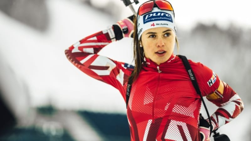 Biathletin Anna Andexer hat eine Serie gestartet. (Bild: Max Hofstätter)