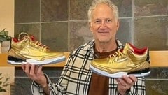 James Free mit den goldenen Sneakers (Bild: Portland Rescue Mission)