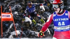 Bryce Bennett (li.) gewinnt in Gröden, Stefan Babinsky (re.) rettet das ÖSV-Team vor einem Debakel. (Bild: Copyright 2023 The Associated Press. All rights reserved)