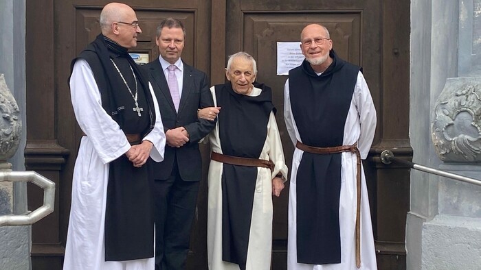 Abt Samuel aus Tschechien, Winfried Hinzen, Pater Hubert aus Engelszell und Dom Dominique aus ...