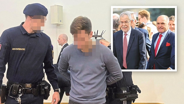 Ein 26-jähriger Wiener bedrohte Bundespräsident und Nationalratspräsident. (Bild: Christof Birbaumer, Anja Richter, Krone KREATIV)