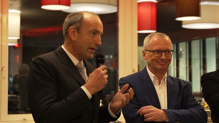 „Krone“-Herausgeber Christoph Dichand und der Geschäftsführende Chefredakteur Klaus Herrmann