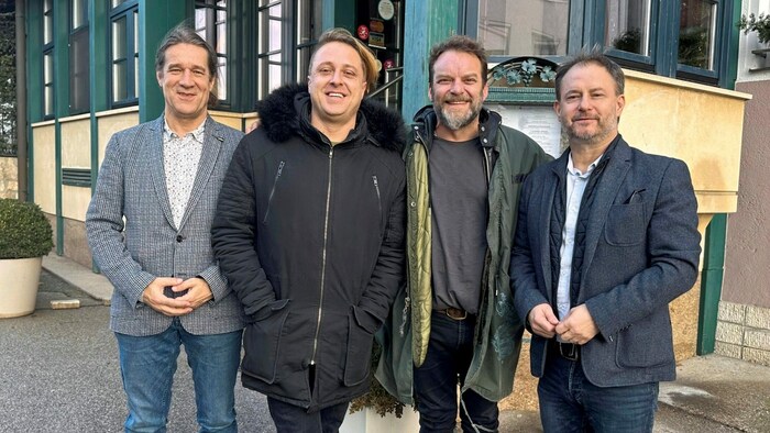 Vier Freunde unter sich: Tauchner, Trenker, Meehan und Fürst (v. li.).
