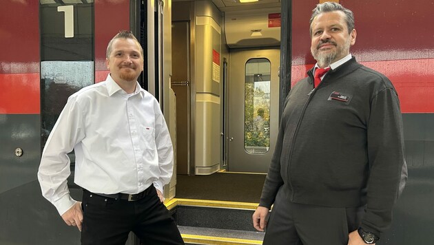 Robert Köfler und Jürgen Waibl haben Zivilcourage gezeigt. (Bild: ÖBB/Gasser-Mair)