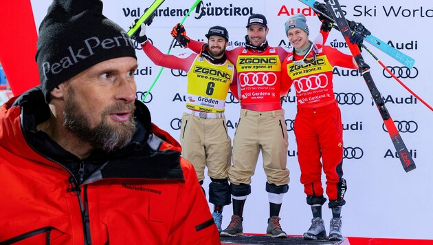 Marco Büchel (li.) äußerte sich ebenfalls zur umstrittenen Kurssetzung in Gröden.