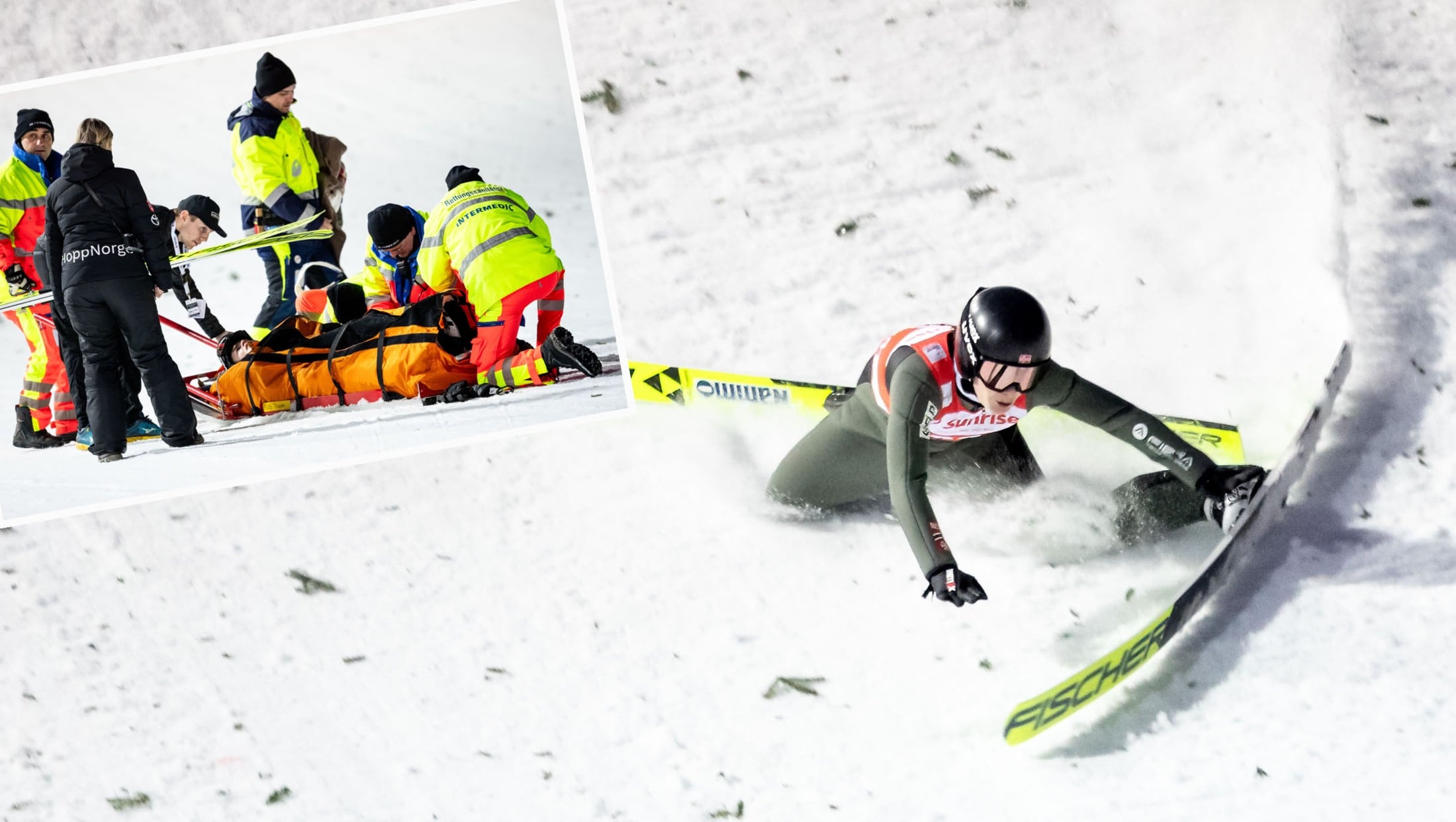 Skispringen in Engelberg Anna Odine Strøm bleibt nach Sturz regungslos liegen DER SPIEGEL