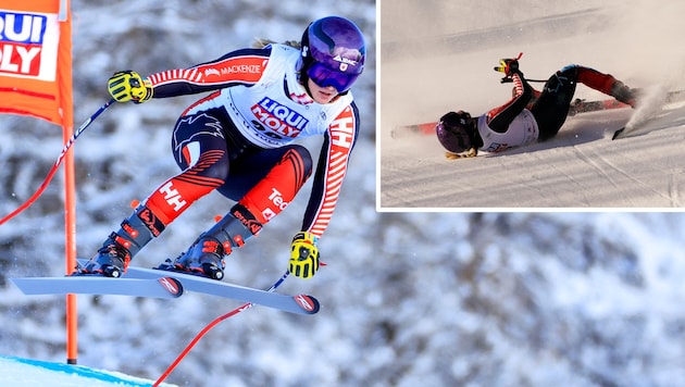 Stefanie Fleckenstein stürzte schwer.  (Bild: GEPA, AP)