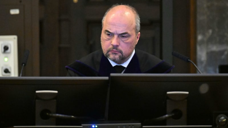 Richter Michael Radasztics führt die Verhandlung. (Bild: APA/HELMUT FOHRINGER)