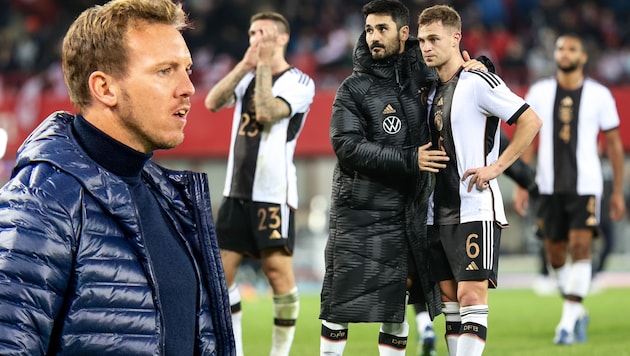 Julian Nagelsmann (li.) kündigt Änderungen an. Diese betreffen auch Ilkay Gündogan und Joshua Kimmich. (Bild: GEPA pictures)