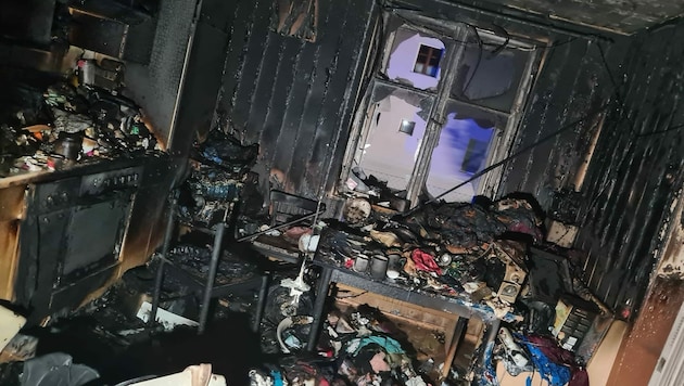 Zum Glück griff der Küchenbrand nicht auf das gesamte Haus über. (Bild: BFW Klagenfurt)