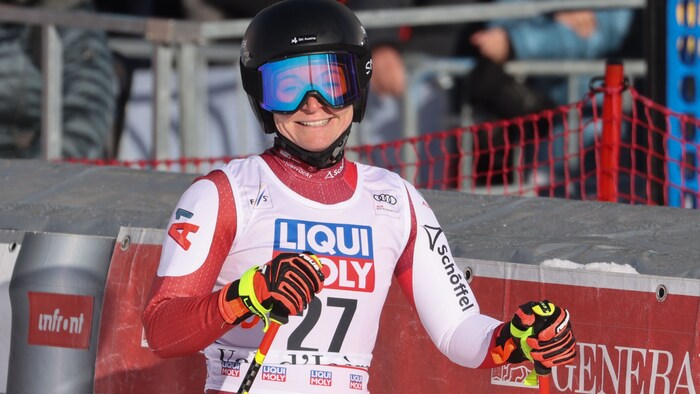 Ariane Rädler holte sich die EC-Abfahrtswertung in der Saison 2017/18.