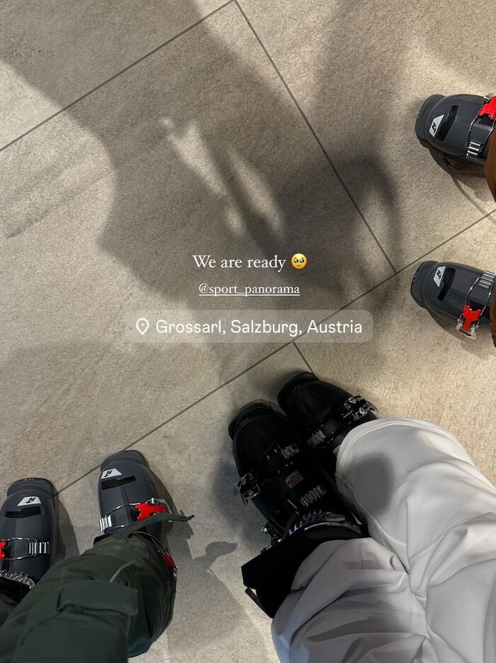 Mit ihren beiden Söhnen ging es auf die Piste.