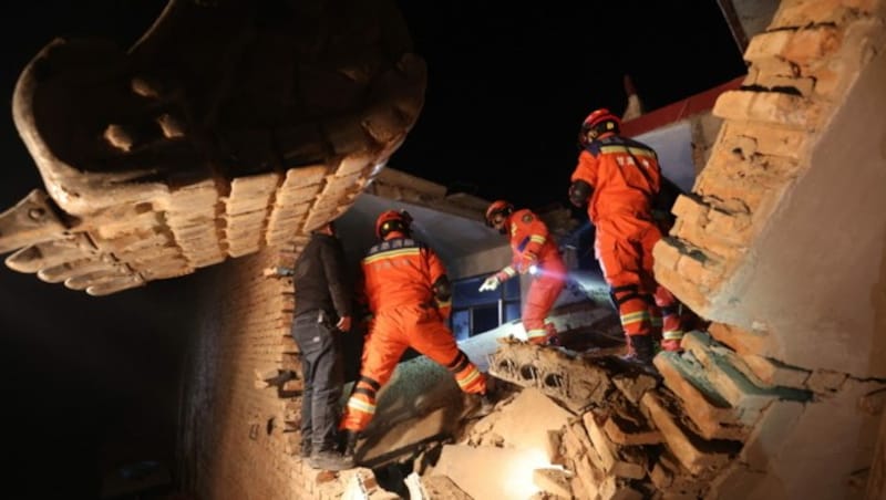 Rettungseinsatz in Kangdiao (Bild: AFP)