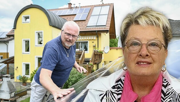 Christian Schmidt und Dagmar Kreis: Zwei verärgerte Solarnanlagen-Besitzer sind von der Energiepolitik und von Stromkonzernen enttäuscht. (Bild: zvg/Markus Wenzel Krone KREATIV,)