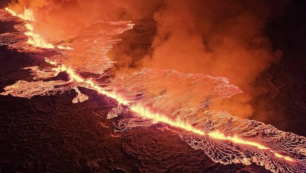 Auf der Halbinsel Reykjanes in Island ist ein Vulkan ausgebrochen. Wissenschaftler beobachten seit längerer Zeit den Zusammenhang zwischen Klimawandel und Vulkanausbrüchen. (Bild: Icelandic Department of Civil PR)