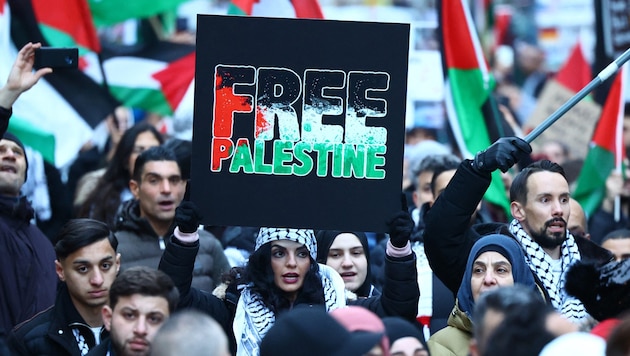 Palestine demonstration in Berlin (archive photo) (Bild: AFP)