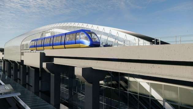 So soll der AirTrain Newark aussehen, wenn er ab 2029 in New Jersey im Einsatz ist. (Bild: Doppelmayr)