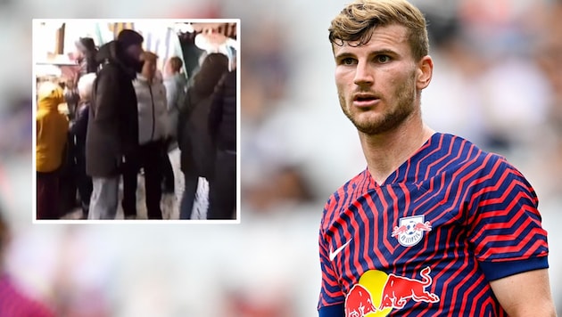 Timo Werner reagierte gelassen. (Bild: GEPA, twitter, krone.at-grafik)