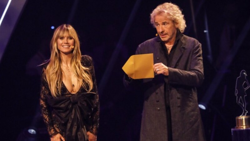 Heidi Klum und Thomas Gottschalk beim Finale von „Germany‘s next Topmodel“ 2019 in Düsseldorf (Bild: Langel,Oliver / Action Press / picturedesk.com)