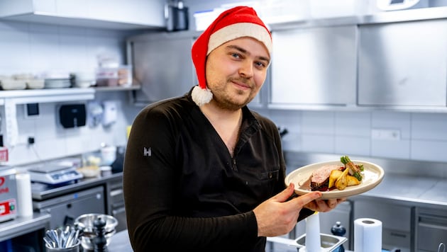 Christoph Vogler vom St. Pöltner Restaurant „Aelium“ zaubert ein köstliches Weihnachtsmenü. (Bild: Imre Antal)
