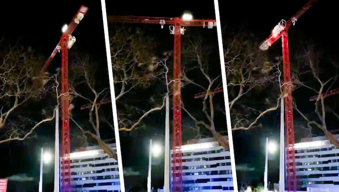Zu diesem Zeitpunkt befand sich glücklicherweise niemand auf der Baustelle.
