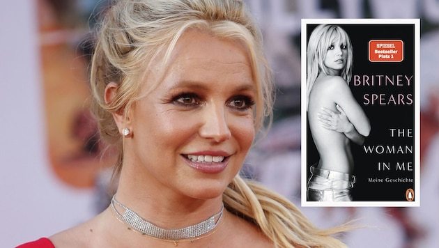 Eine Lebensbeichte, die es in sich hat: Britney Spears‘ Autobiografie „The Woman In Me“ (Bild: DPA, Penguin Verlag, Krone KREATIV)