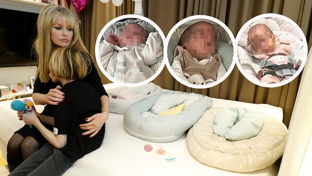 Liane Hirschbrich mit ihrem elfjährigen Sohn Georg. Die Babynestchen hinter den beiden sind leer. (Bild: Reinhard Holl, zVg, Krone KREATIV)