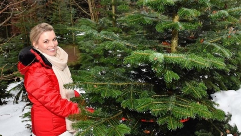 Viola Matthäus schneidet ihren Christbaum gerne selber im Wald ab (Bild: Viola Matthäus)