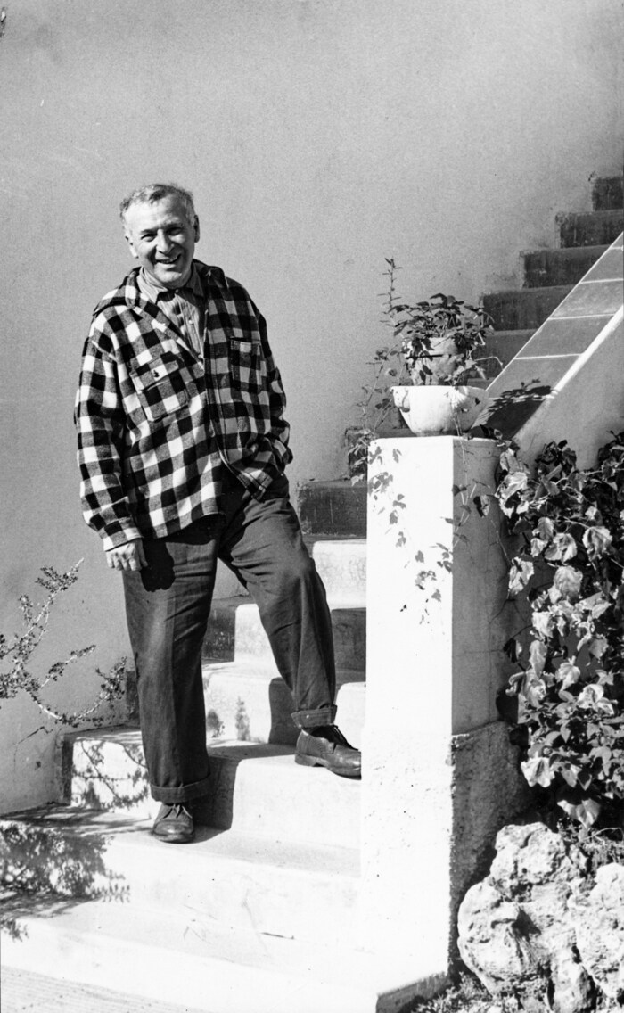 Marc Chagall vor seinem Haus in Saint-Paul-de-Vence, 1953