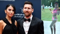 Lionel Messi und seine Antonela genießen die Sonne in Miami. (Bild: APA/AFP/JULIEN DE ROSA, Instagram/antonelaroccuzzo)