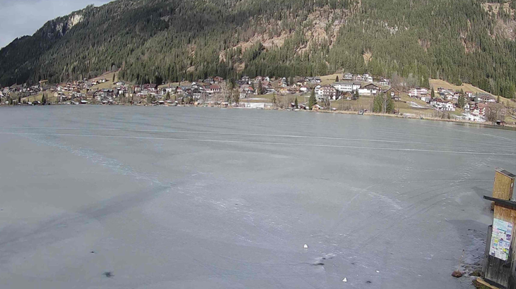 Der Weißensee ist derzeit nicht zum Eislaufen freigegeben!  (Bild: Webcam weißensee)