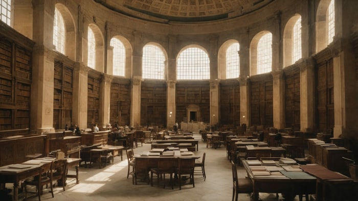 Die Bibliothek von Alexandria war die bedeutendste antike Bibliothek.