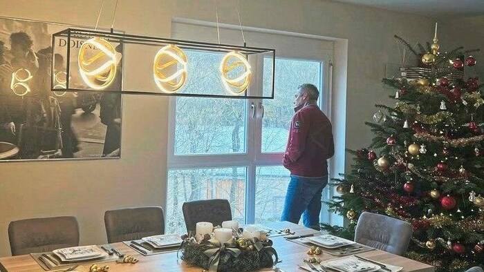 Der Kanzler vor dem Fest mit seiner Familie