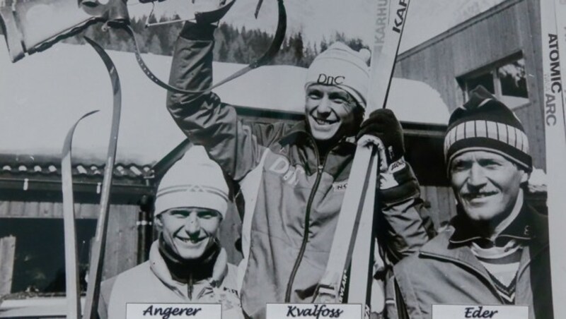 Historisch: Alfred Eder (re.) gewann mit Bronze in Antholz 1983 die erste WM-Medaille für Österreich im Biathlon. (Bild: Gerhard Schiel)