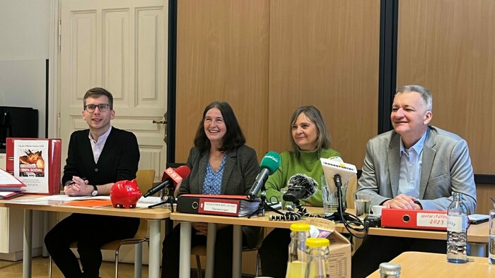 Robert Krotzer, Elke Kahr, Claudia Klimt-Weithaler und Manfred Eber (v.l.)