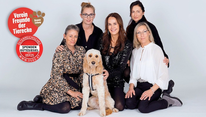 Das Tierecke-Team in Wien mit Maggie Entenfellner.