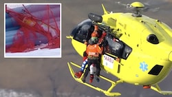Marco Schwarz musste nach einem Sturz in Bormio mit dem Hubschrauber ins Spital geflogen werden. (Bild: ORF, krone.at-grafik)