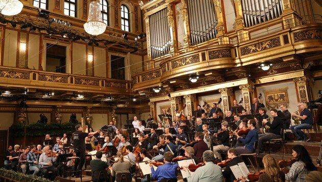 Erste Proben für das Neujahrskonzert 2024 (Bild: Dieter Nagl für die Wiener Philharmoniker)