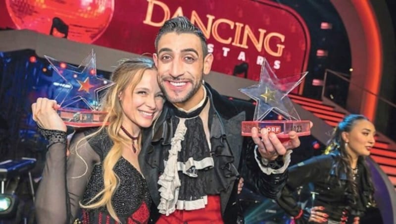 „Dancing Stars“ 2023: Kandidatin Missy May und Profi-Tänzer Dimitar Stefanin tanzten sich bis an die Spitze. (Bild: Andreas Tischler / Vienna Press)