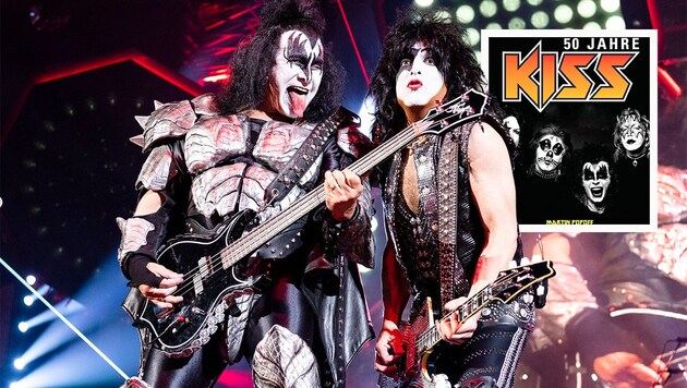 Gene Simmons und Paul Stanley - die zwei Konstanten in 50 Jahren KISS (Bild: Hannibal Verlag, Andreas Graf, Krone KREATIV)