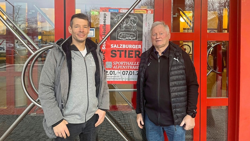 The organizers Wolfgang Mayer and Thomas Selner (right). (Bild: Sebastian Steinbichler)