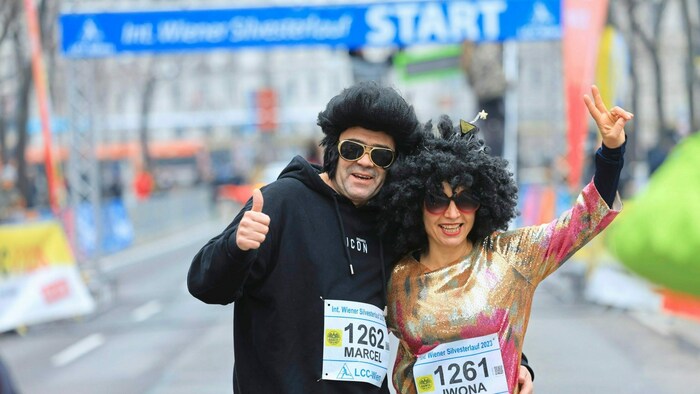 Gute Laune beim Silvesterlauf.