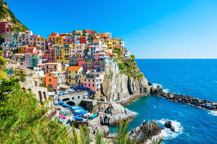 Der etwa zwölf Kilometer lange Küstenstreifen der Italienischen Riviera „Cinque Terre“.
