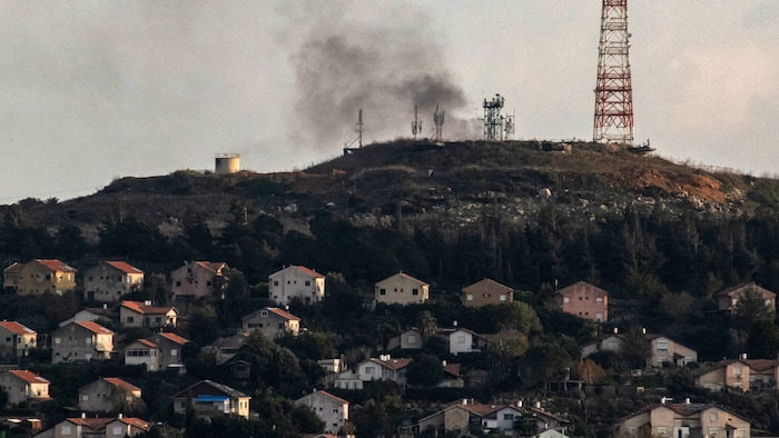 Hier sehen Sie ein Bild vom israelischen Angriff an der Grenze zum Libanon.