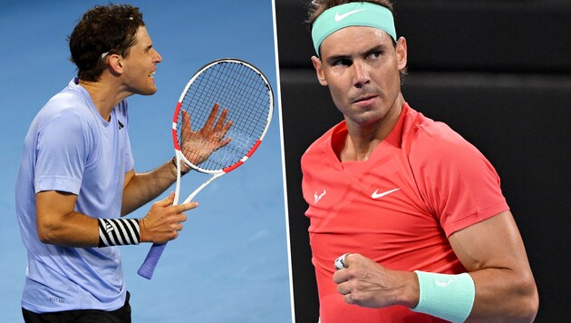 Dominic Thiem (li.) musste sich Rafael Nadal geschlagen geben.  (Bild: AP, APA/AFP/William WEST)