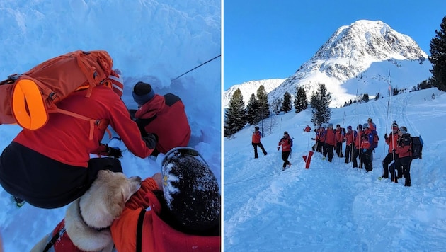 Die Bergrettungen Antholz und Defereggental übten den Ernstfall. (Bild: Bergrettung Defereggental)