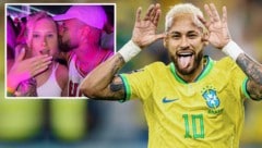 Neymar genießt das Bad in der Menge. (Bild: GEPA, twitter, krone.at-grafik)