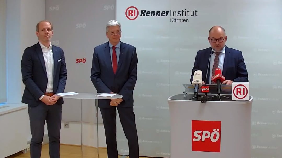 Von links: SPÖ-Landesgeschäftsführer Andreas Sucher, Landeshauptmann Peter Kaiser und Harry ...