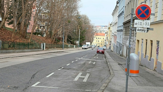 Die Schwenkgasse in Meidling ist eine von offiziell zwei Rodelstraßen in Wien. (Bild: Zwefo)